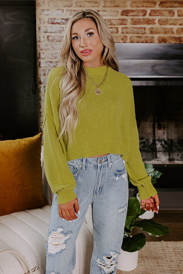 Premium Coastal Breeze Knit Sweater in Lime Punch - Ultimate Comfort & Style