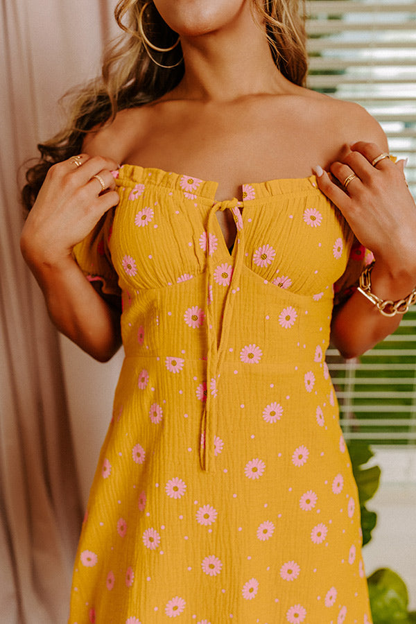 Premium Mustard Floral Thrill Me Dress