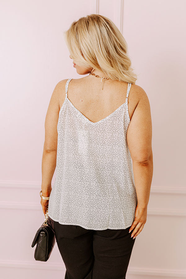 Premium Polka Dot V-Neck Tank for Date Night - White & Black