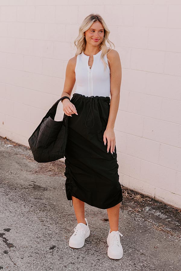 Ultimate Cool Energy Cargo Midi Skirt - Premium Black Edition