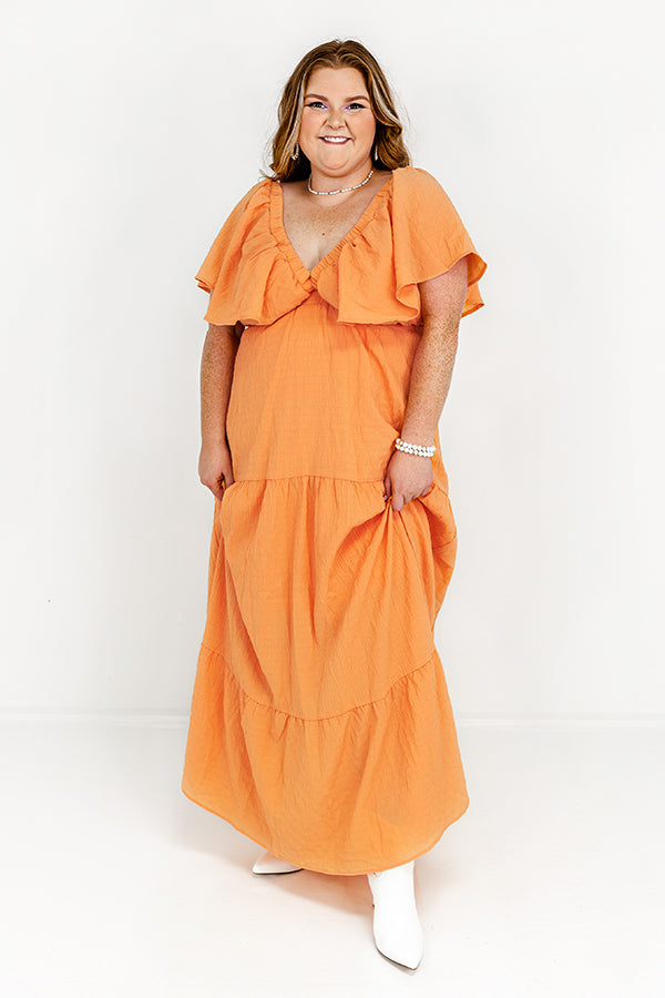 Ultimate Orange Curves Maxi Dress - Premium Elegance