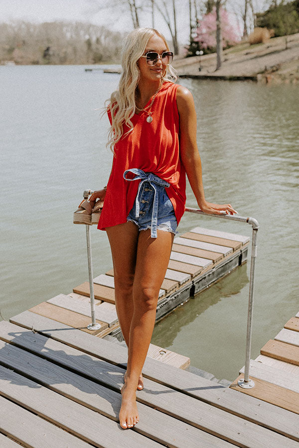 Premium Summer Firework Shift Top - Red