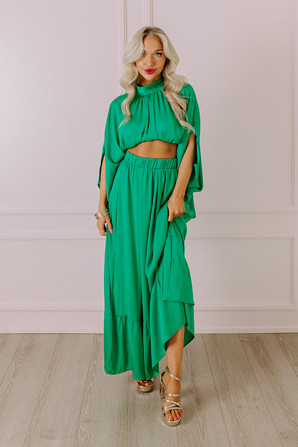 Premium Resort Radiance Maxi Skirt - Green | Ultimate Summer Style