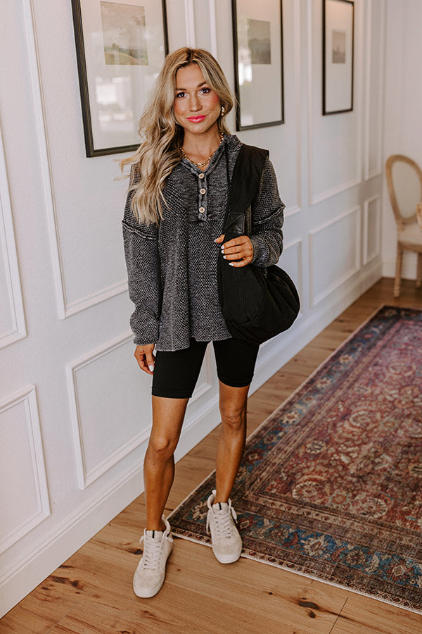 Premium Bonfire Cozy Knit Hoodie - Ultimate Comfort in Black