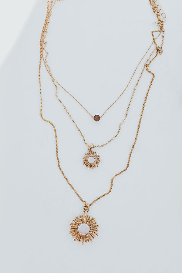 Ultimate Sunburst Layered Necklace - Premium Gold Elegance