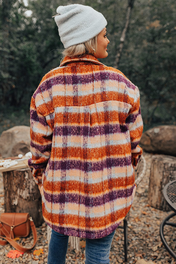 Premium Sangria Plaid Jacket - Ultimate Cozy Style
