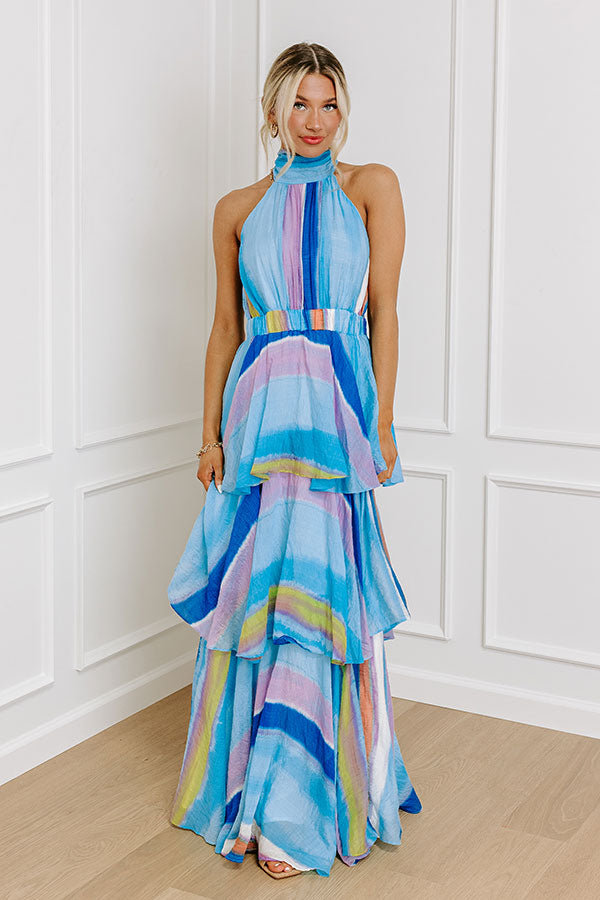 Premium Ocean Oasis Tiered Maxi Dress - Ultimate Summer Style