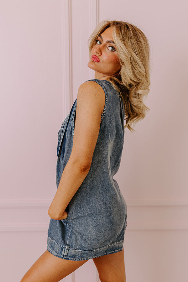 Ultimate Urban Chic Denim Romper - Dark Wash Edition