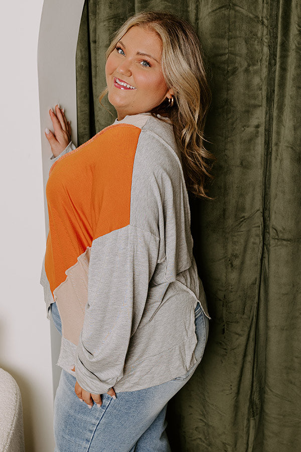 Ultimate Maple Morning Colorblock Sweatshirt for Curves