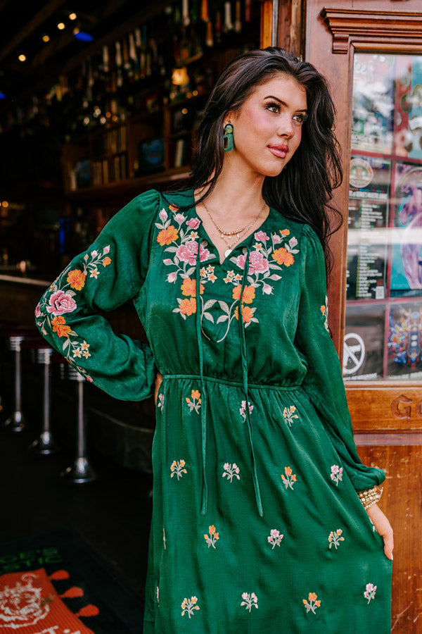 Premium Whispering Sweet Nothings Maxi Dress in Hunter Green