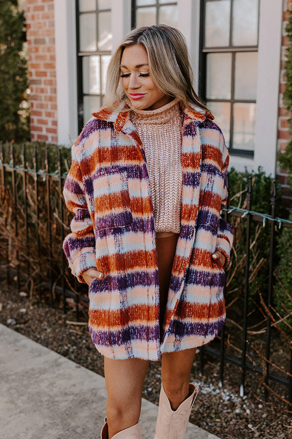 Premium Sangria Plaid Jacket - Ultimate Cozy Style