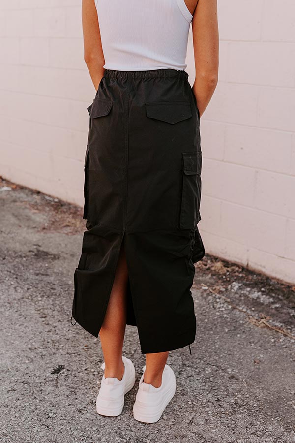 Ultimate Cool Energy Cargo Midi Skirt - Premium Black Edition