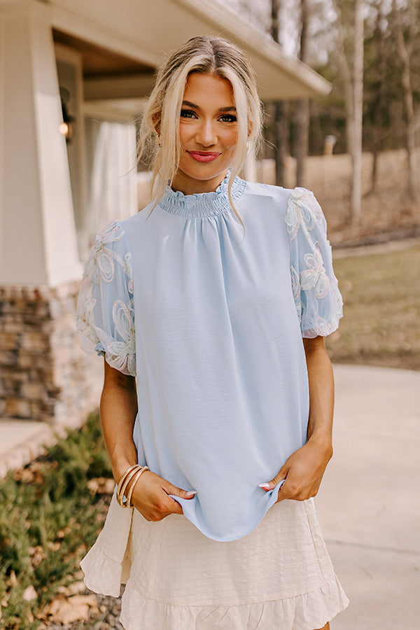 Premium Sky Blue Cherished Moment Shift Top