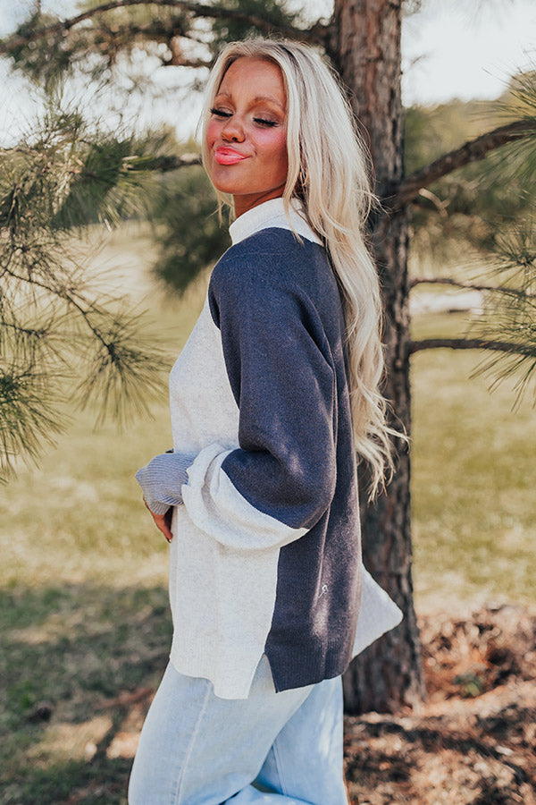 Ultimate Chai Latte Color Block Sweater Top - Cozy & Stylish