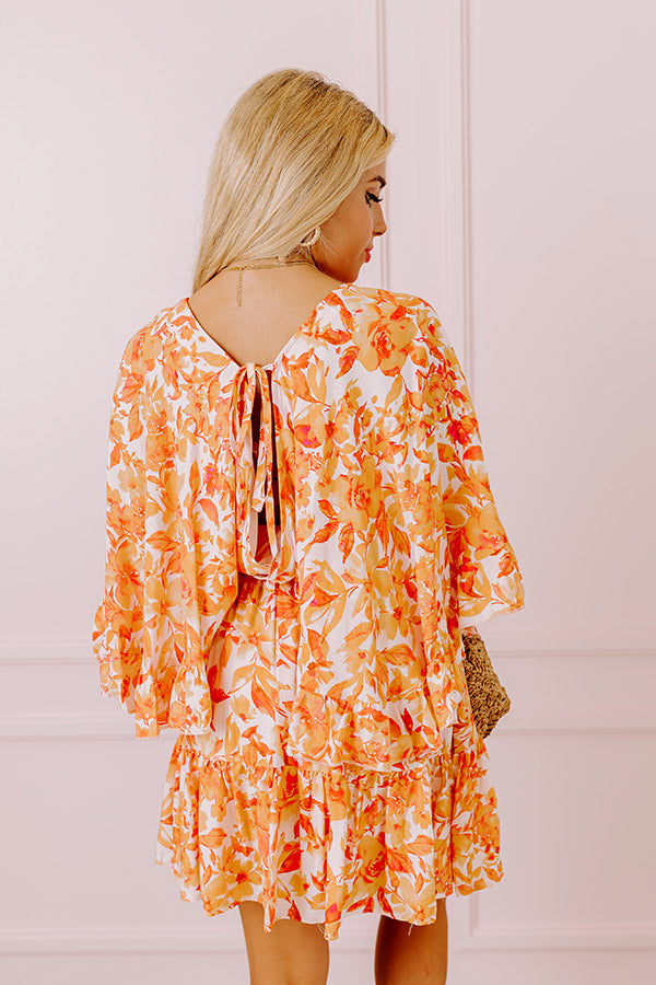 Ultimate Floral Elegance Romper - Orange