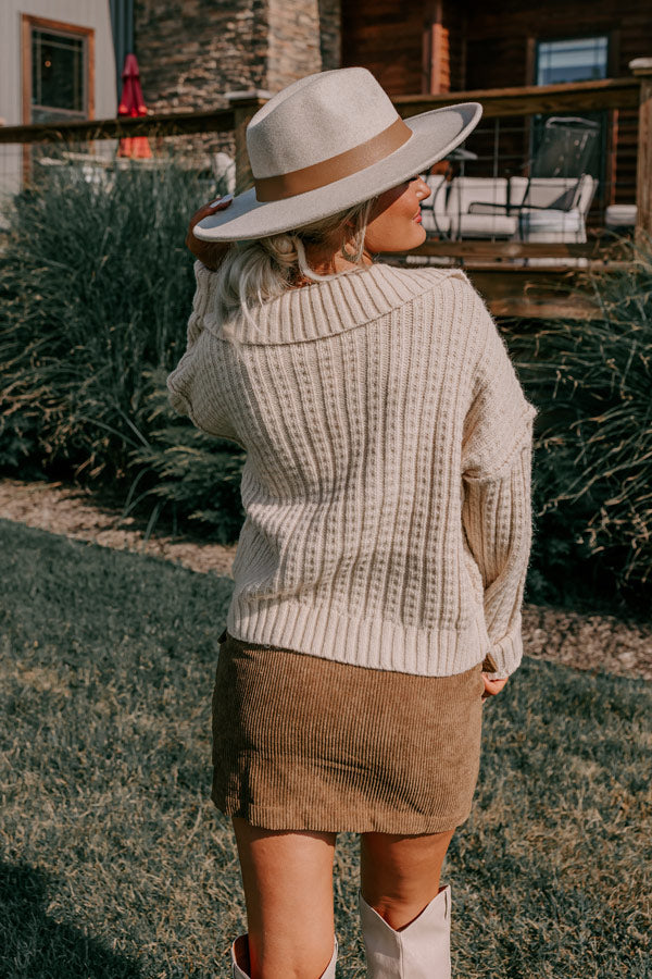 Premium Cable Knit Sweater - Meet Me By The Bonfire