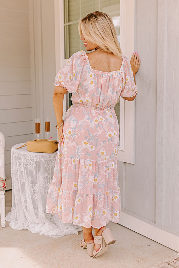 Ultimate Floral Elegance Smocked Midi Dress