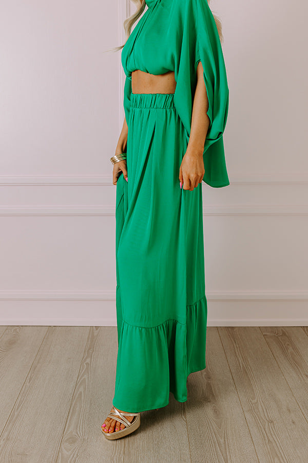 Premium Resort Radiance Maxi Skirt - Green | Ultimate Summer Style