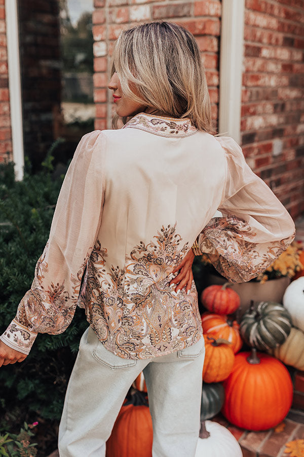 Premium Romantic Floral Button-Up Top