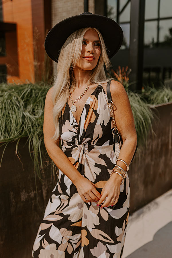 Ultimate Chic Floral Jumpsuit - Black Curves Edition