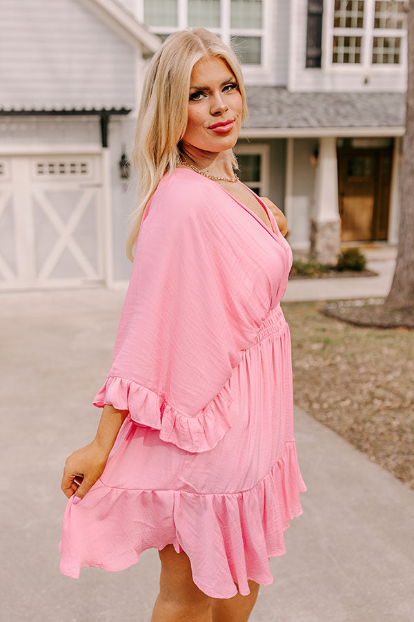 Ultimate Date Night Dress - Pink Curves Wrap Design