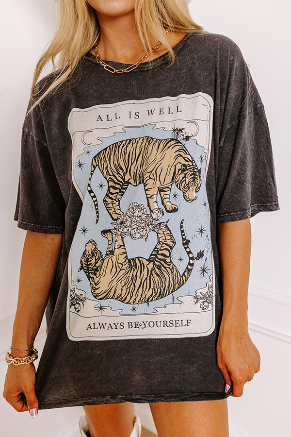 Ultimate Oversized Vintage Wash Graphic Tee - All Is Well