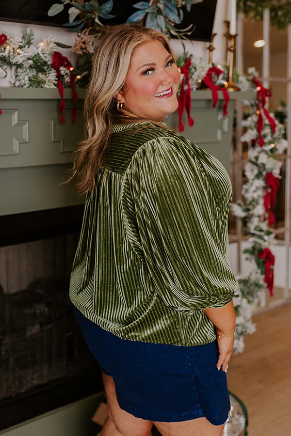 Premium Velvet Button-Up Curves Top - Fall Luxe Edition