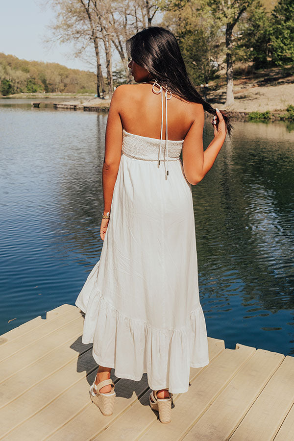 Premium Lakeside Party Halter Midi Dress - Ultimate Summer Elegance