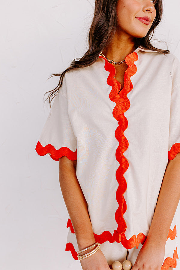 Premium Linen-Blend Vacation Top