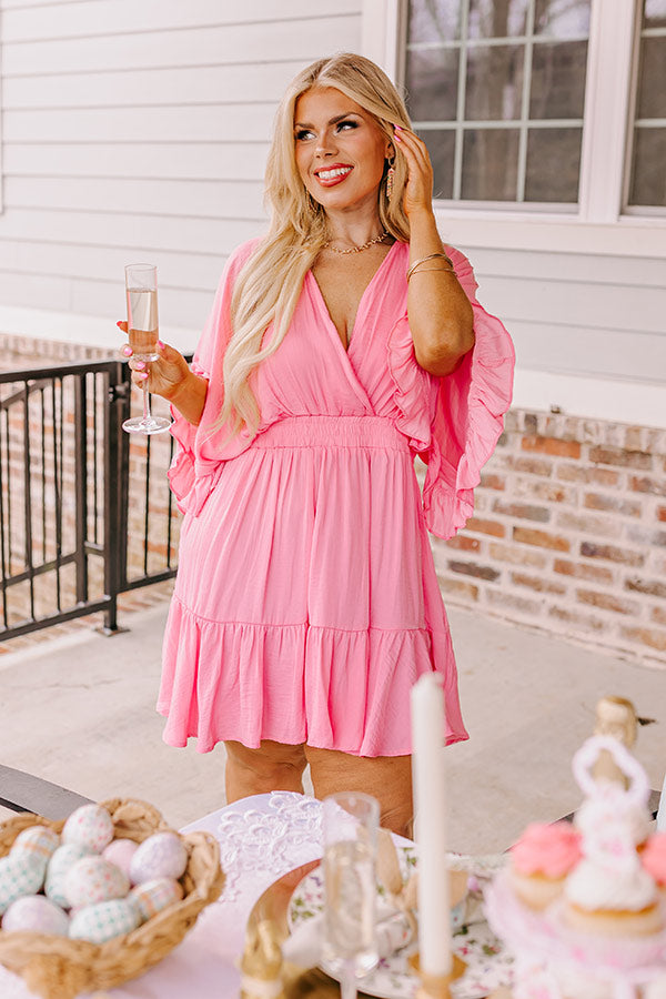 Ultimate Date Night Dress - Pink Curves Wrap Design