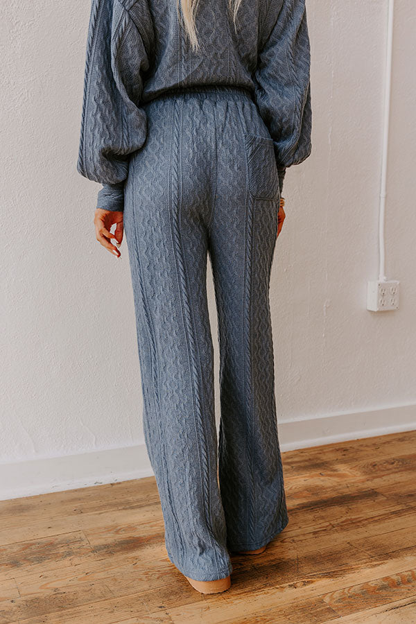 Premium Fireside Cozy High Waist Cable Knit Pants - Ultimate Comfort & Style