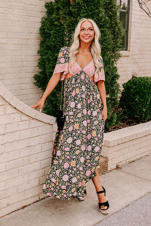 Premium Florence Stroll Maxi Dress - Ultimate Boho Style in Black