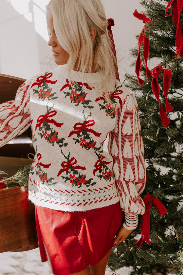 Premium Mistletoe Kisses Knit Sweater - Ultimate Cozy Holiday Style
