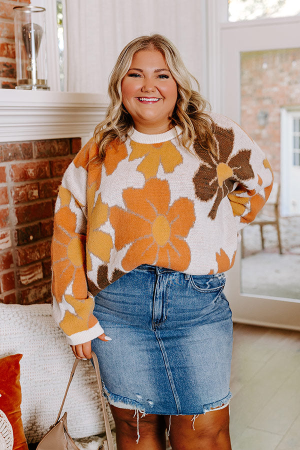 Premium Falling For You Knit Floral Sweater - Ultimate Cozy Style