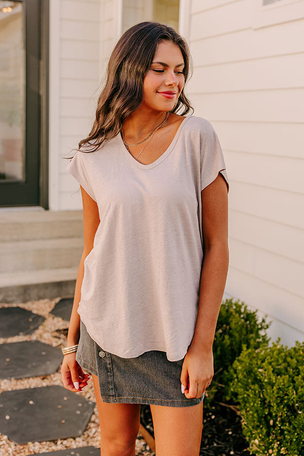 Premium Linen-Blend Shift Top | Warm Taupe | Ultimate Summer Essential