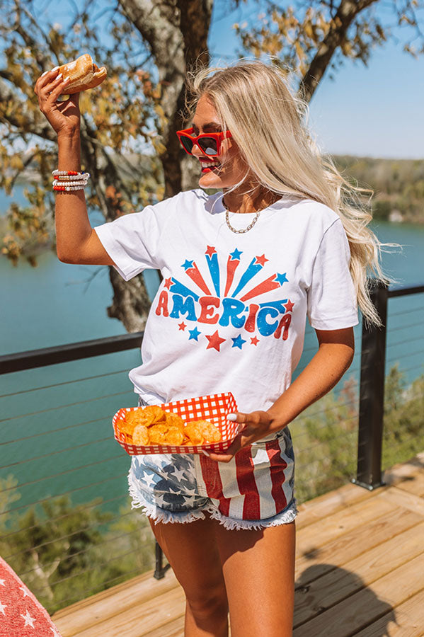 Premium Starry America Graphic Tee - Ultimate Summer Style