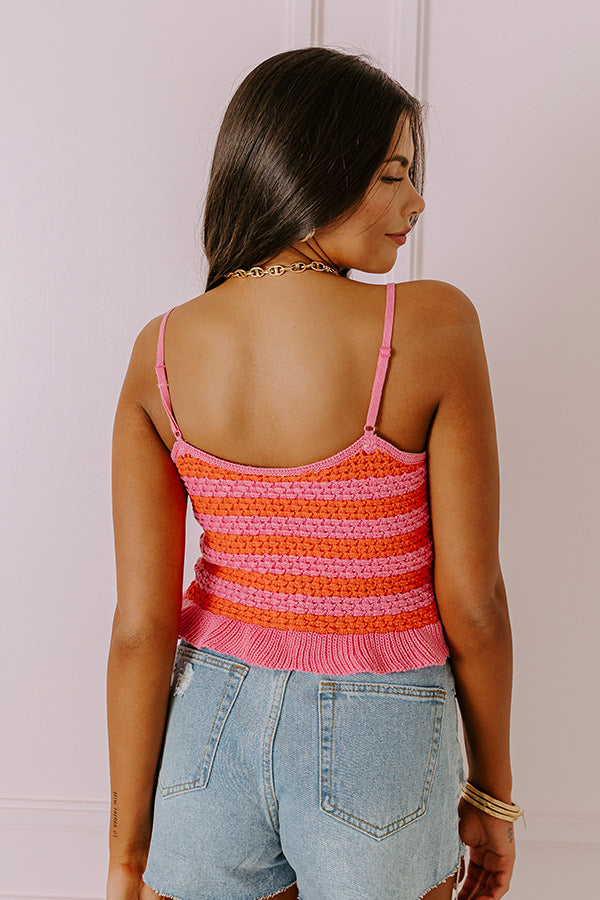 Premium Tropical Fizz Crochet Tank Top