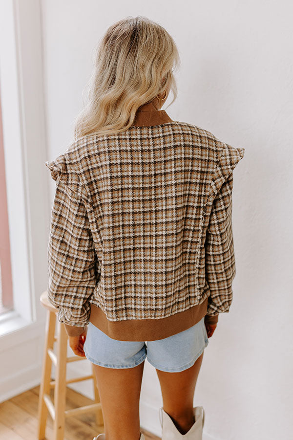 Premium Chai Latte Plaid Jacket - Ultimate Cozy Style