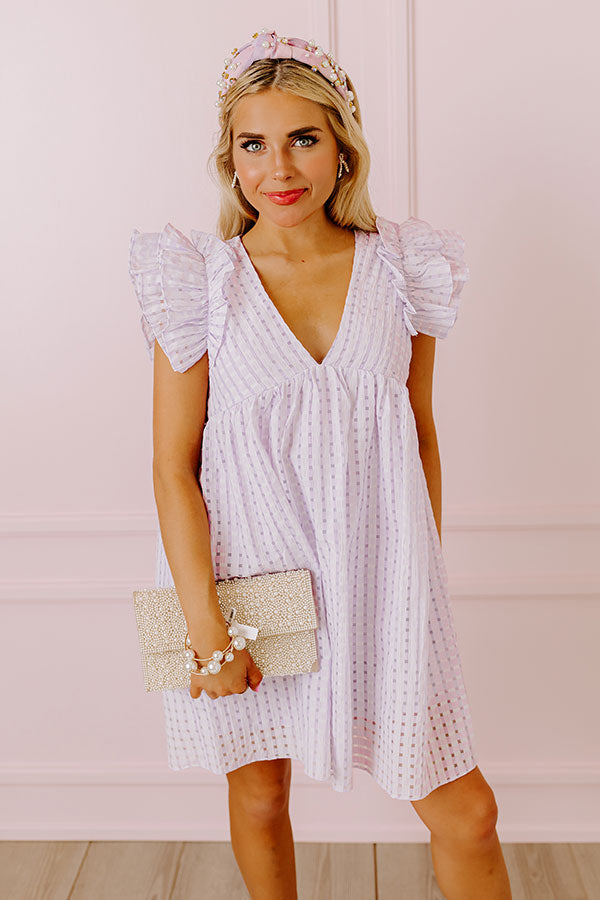 Premium Lavender Gingham Babydoll Romper - Spring It On Collection