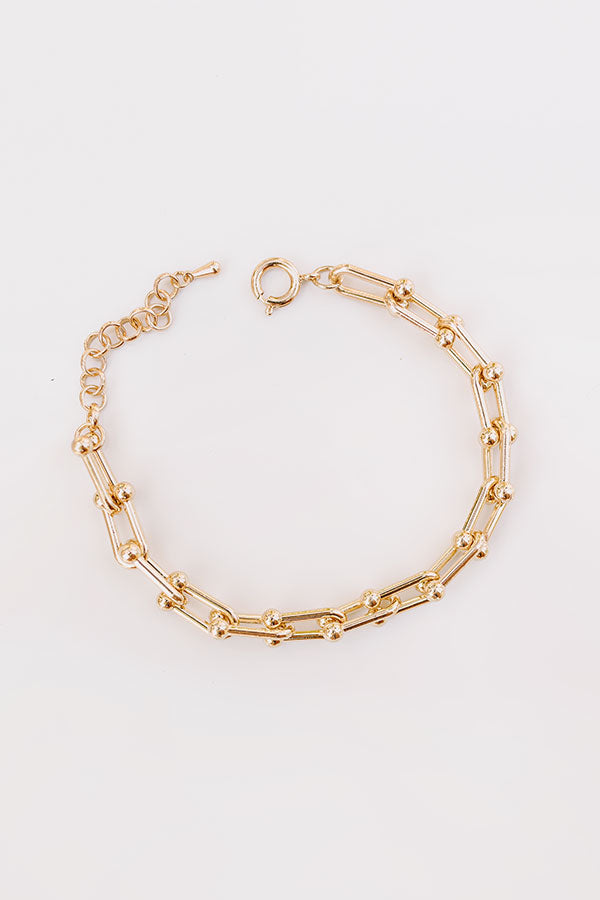 Ultimate Glamour Girl Link Bracelet - Premium Gold Accent Jewelry