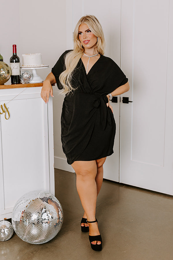 Ultimate Black Curves Wrap Mini Dress