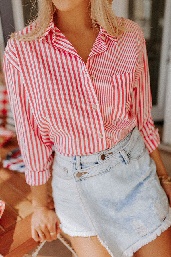 Premium Hot Pink Boating Stripe Shirt - Ultimate Water-Ready Style