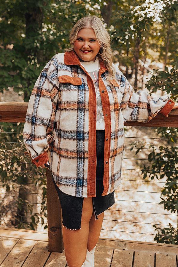 Premium Brown Sugar Plaid Curves Jacket - Ultimate Style & Comfort