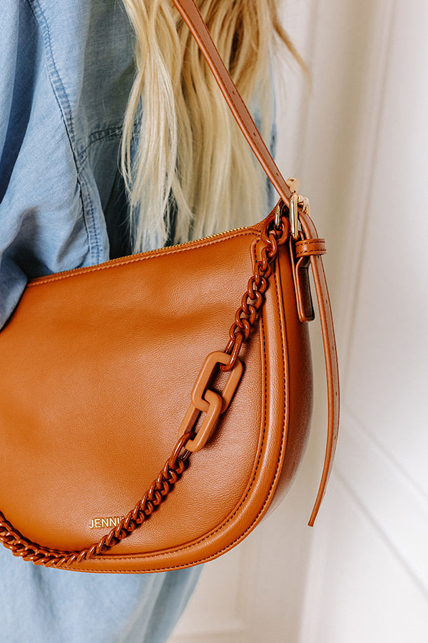 Premium Uptown Allure Faux Leather Crossbody Bag - Stylish Brown