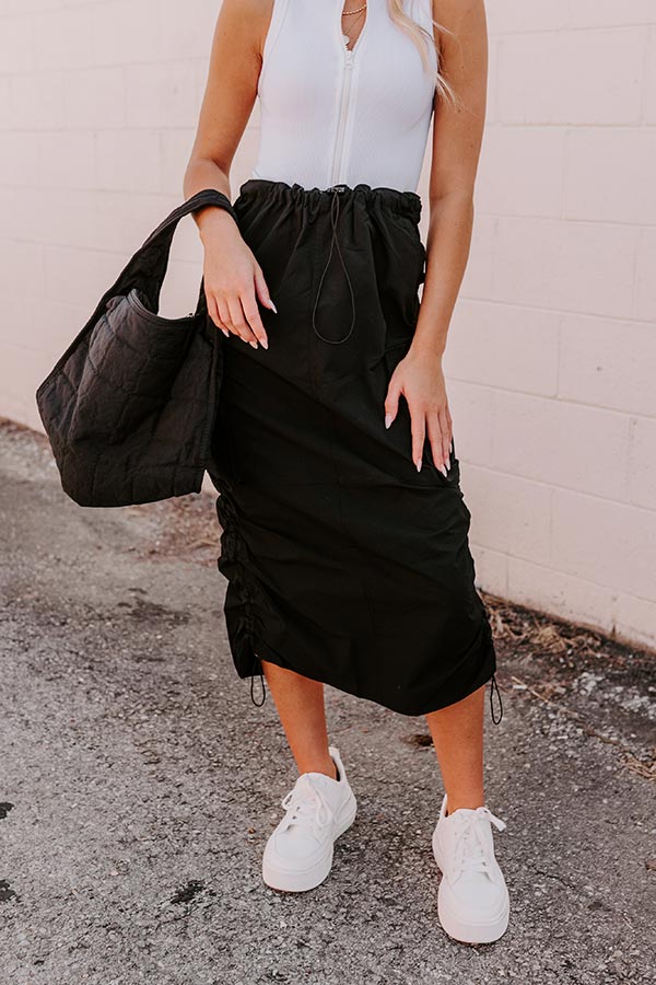 Ultimate Cool Energy Cargo Midi Skirt - Premium Black Edition