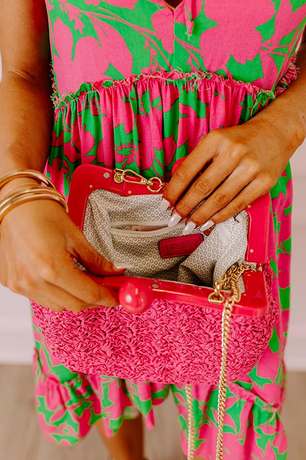 Premium Coastal Canvas Crossbody Bag - Hot Pink