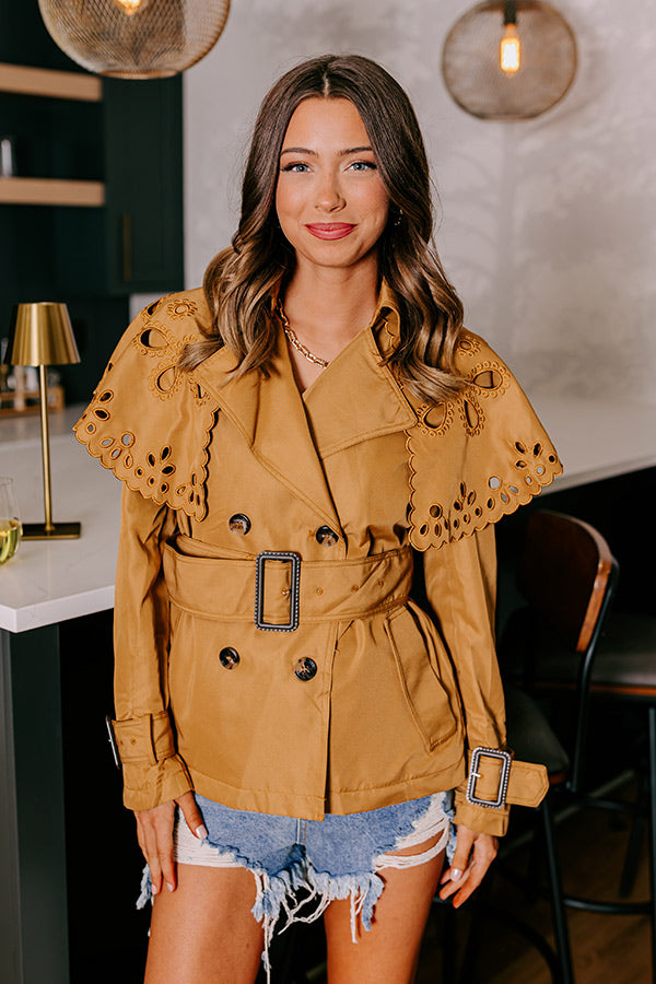 Premium Pumpkin Spice Eyelet Jacket - Ultimate Fall Style