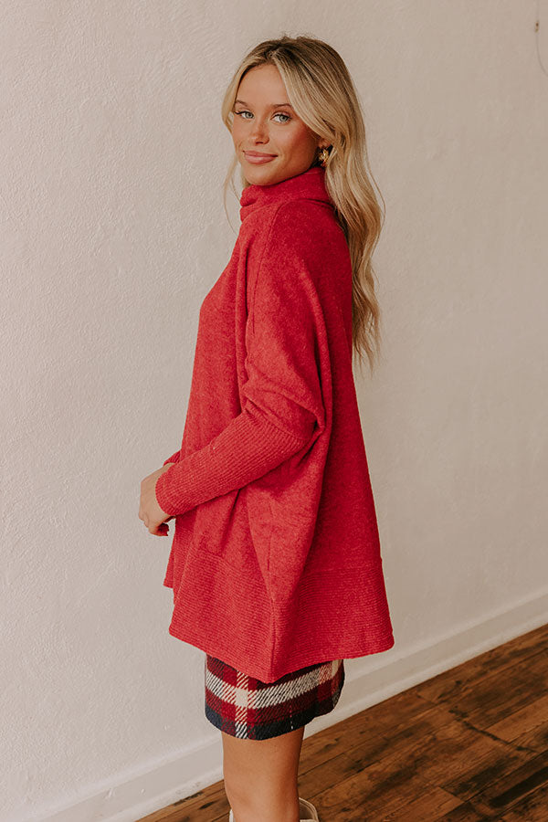 Premium Fireside Cuddles Sweater - Ultimate Cozy Red