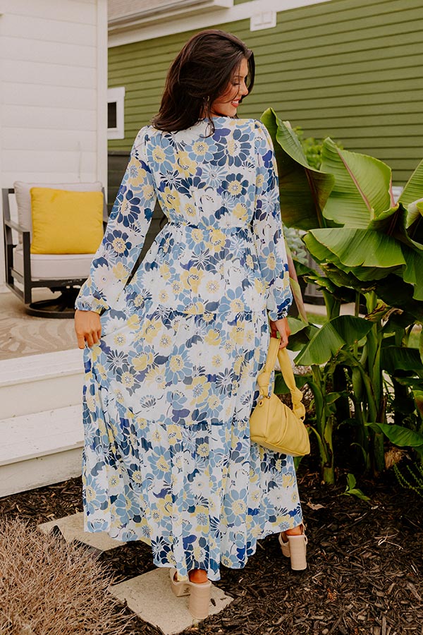 Premium Seas The Moment Floral Maxi Dress in Sky Blue