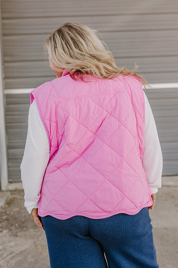 Premium Aspen Quilted Vest with Scalloped Hem